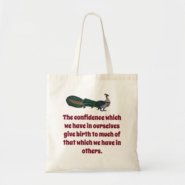 The Confidence Which We Have - Confidence Quote Tote Bag (Front)