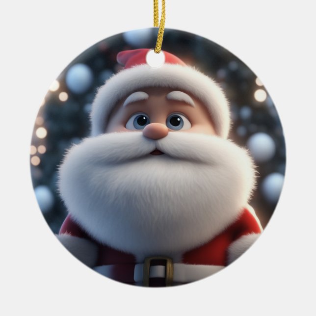 The Confident Santa Ceramic Tree Decoration (Front)