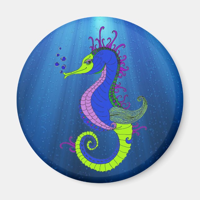The Confident Seahorse Magnet (Front)