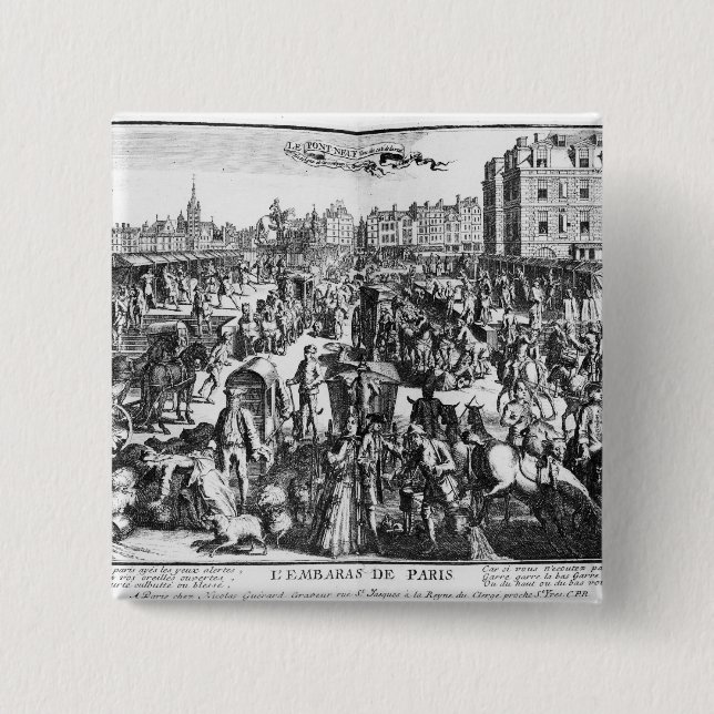 The Congestion in Paris 15 Cm Square Badge (Front)