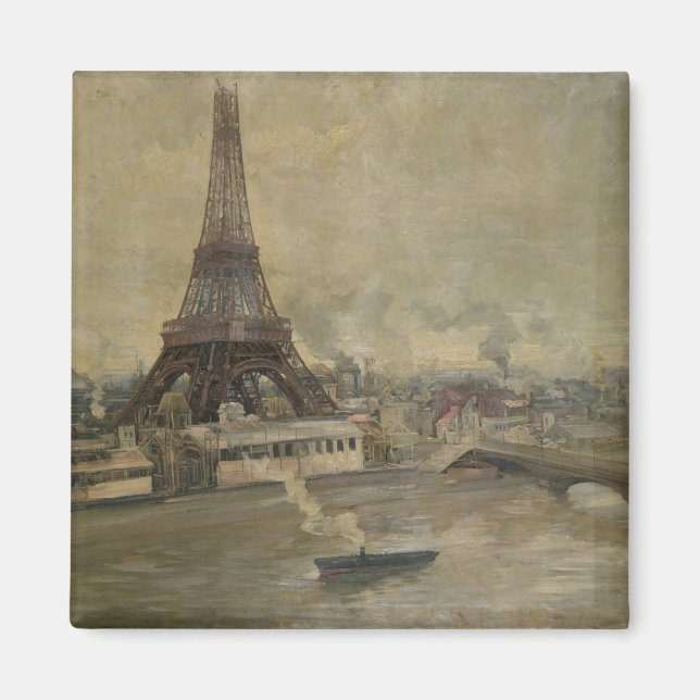 The Construction of the Eiffel Tower Magnet (Front)