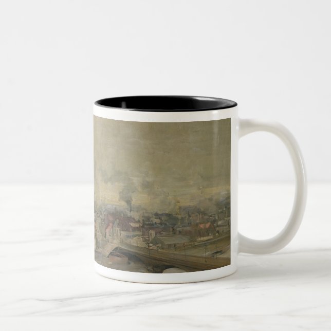 The Construction of the Eiffel Tower Two-Tone Coffee Mug (Right)