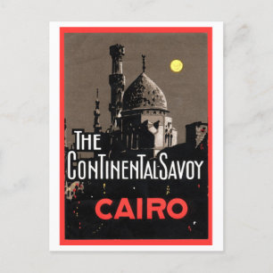 The Continential Savoy, Cairo Travel Poster Postcard