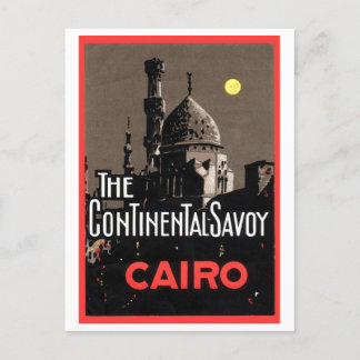 The Continential Savoy, Cairo Travel Poster Postcard