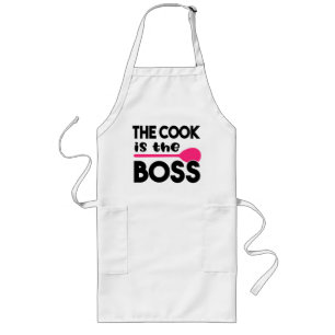 The Cook Is The Boss Funny Chef's Gift Long Apron