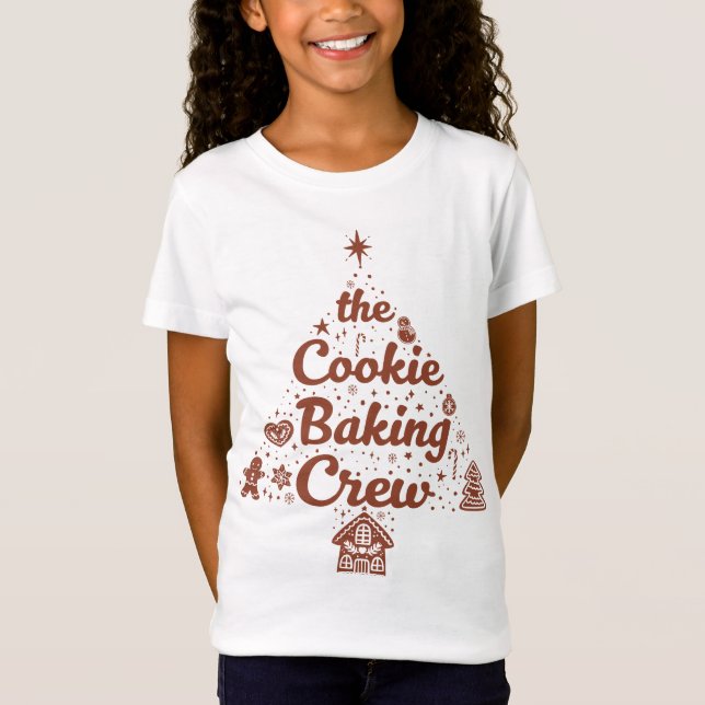 The Cookie Baking Crew Christmas Tree Design T-Shirt (Front)