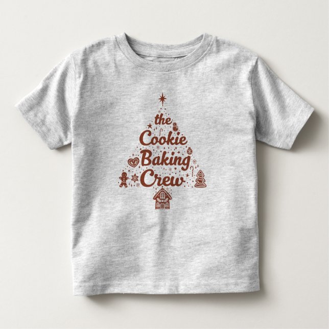 The Cookie Baking Crew Christmas Tree Design Toddler T-Shirt (Front)