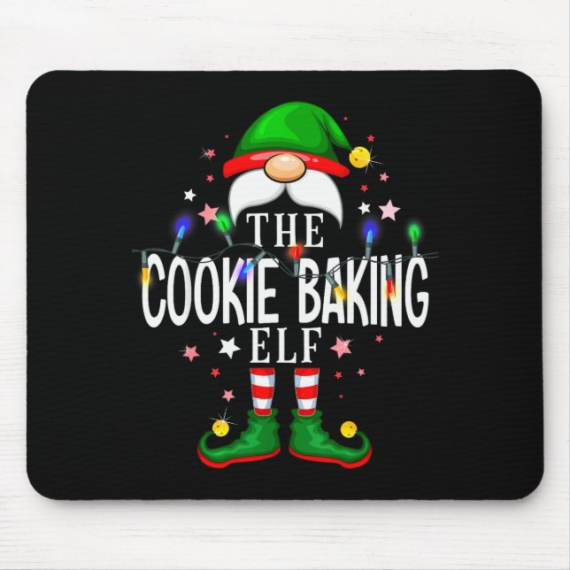 The Cookie Baking Elf Christmas Family Pajama Part Mouse Pad (Front)
