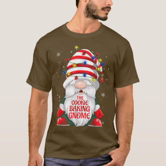 The Cookie Baking Gnome Buffalo Plaid Christmas Tr T-Shirt
