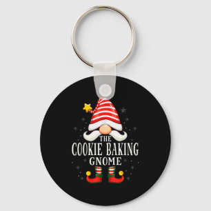 The Cookie Baking Gnome Christmas Group Family Paj Key Ring