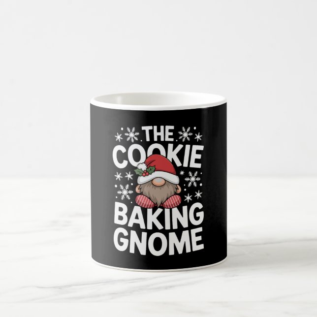 The Cookie Baking Gnome Christmas Holly Snowflake Coffee Mug (Center)