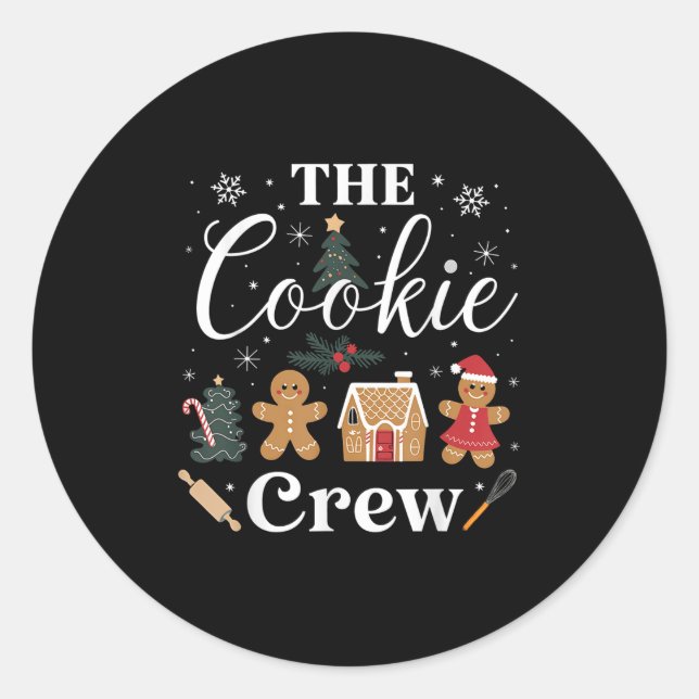 The Cookie Crew Christmas Baking Cookie Lover Kids Classic Round Sticker (Front)