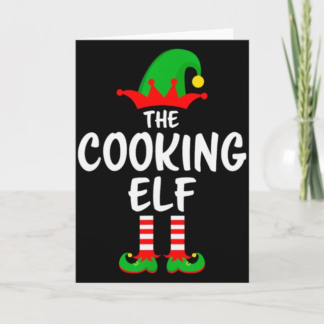 The Cooking Elf Matching Family Christmas  Card (Front)