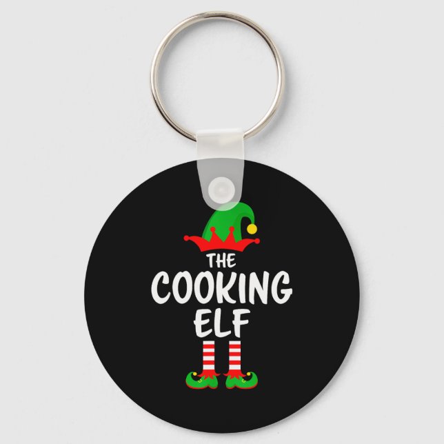 The Cooking Elf Matching Family Christmas  Key Ring (Front)