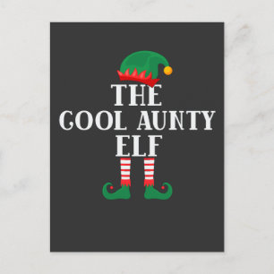 The Cool Aunty Elf Funny Christmas Postcard