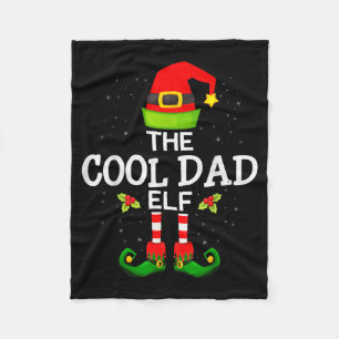 The Cool Dad Elf Christmas Family Matching Pajama  Fleece Blanket