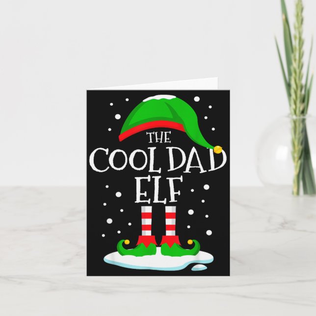 The Cool Dad Elf Christmas Family Matching Xmas Da Card (Front)
