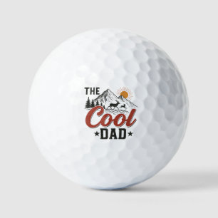 The Cool Dad – Rustic Mountain and Deer Design Golf Balls