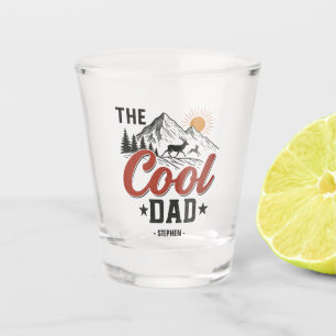 The Cool Dad – Rustic Mountain and Deer Design Shot Glass