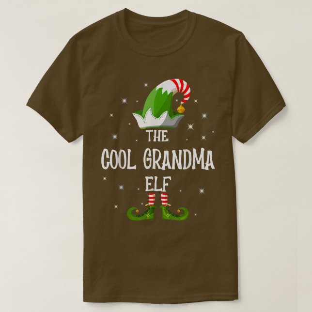 The Cool Grandma Elf Family Matching Group Christm T-Shirt (Design Front)