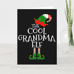 The Cool Grandma Elf Gift Matching Family Group Ch Card