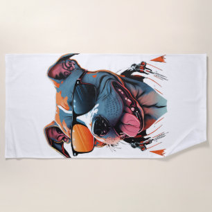 The coolest dog in the world beach towel