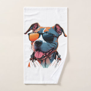 The coolest dog in the world hand towel