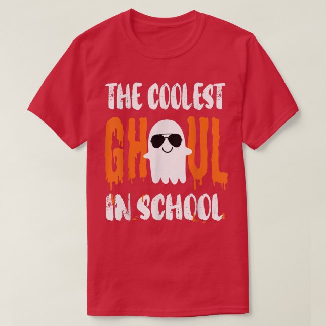 The Coolest Ghoul In School Boys Halloween Ghost 2 T-Shirt (Design Front)