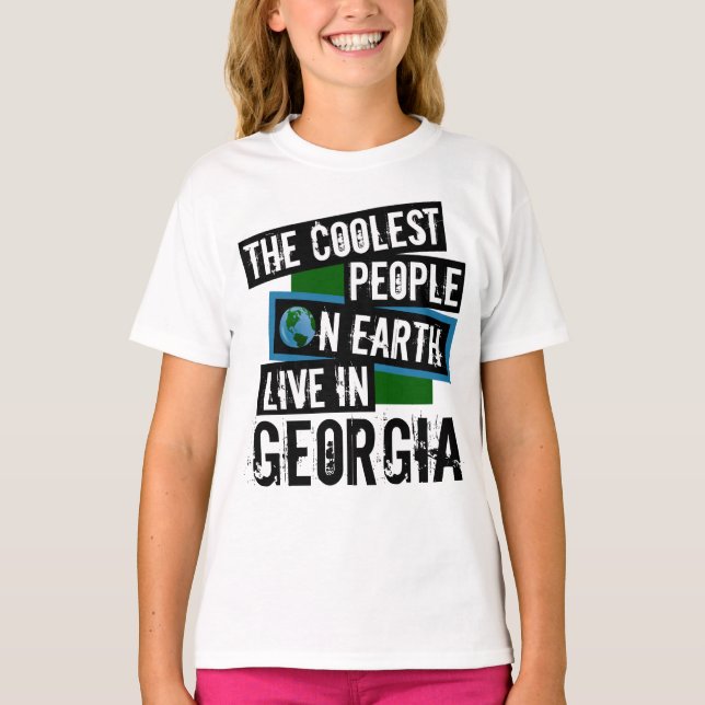 The Coolest People on Earth Live in Georgia T-Shirt (Front)