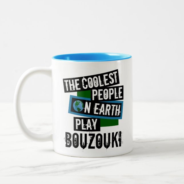 The Coolest People on Earth Play Bouzouki Two-Tone Coffee Mug (Left)