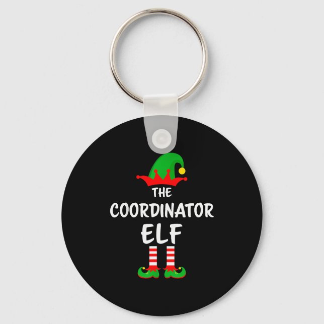 The Coordinator Elf Matching Family Christmas  Key Ring (Front)