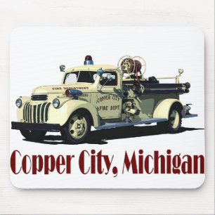 The Copper City Firetruck Mouse Pad