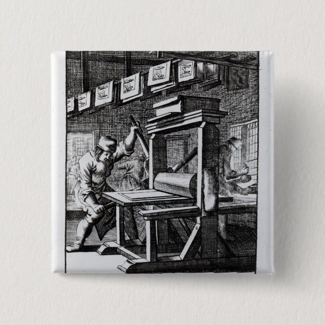 The Copper-plate Engraver, from 'Iets voor 15 Cm Square Badge (Front)