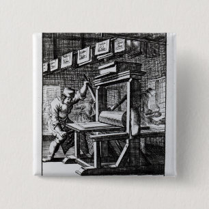 The Copper-plate Engraver, from 'Iets voor 15 Cm Square Badge