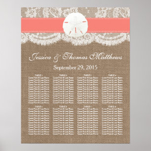 The Coral Sand Dollar Beach Wedding Collection Poster