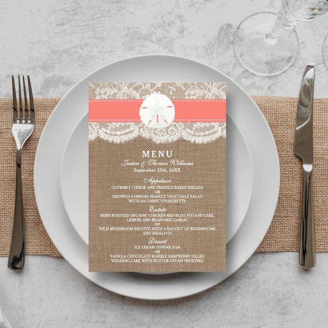 The Coral Sand Dollar Wedding Collection Menu (Creator Uploaded)
