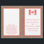 The Coral Seahorse Burlap Beach Wedding Collection<br><div class="desc">The coral seahorse on burlap beach wedding collection is perfect for any couple planning a romantic marriage by the sea. The rustic burlap effect background gives these programs a boho-chic feel, while the tropical coral has a fresh and warm colour scheme that can be used throughout your wedding. The cute...</div>