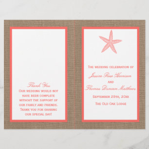 The Coral Starfish Burlap Beach Wedding Collection