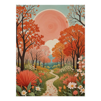 The Coral Sun Path Poster