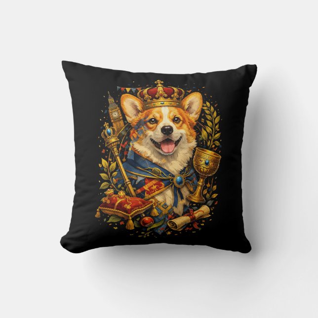 The Corgi King Cushion (Front)