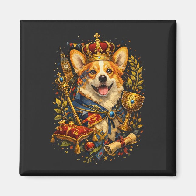The Corgi King Magnet (Front)
