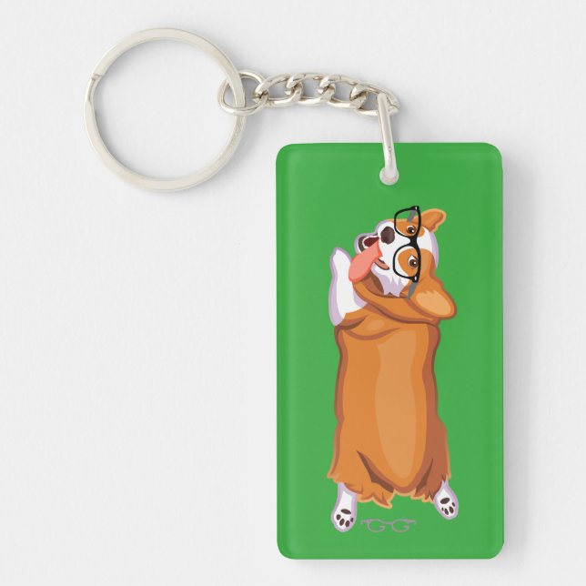 The Corgi Sploot Key Ring (Front)