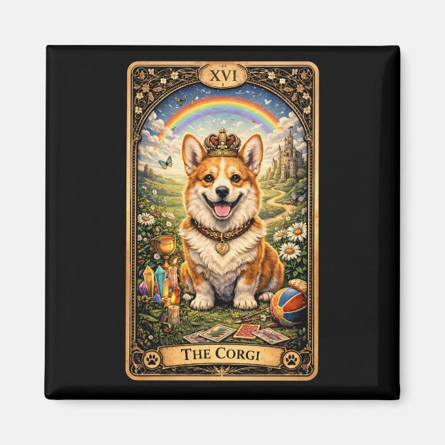 The Corgi Tarot Card Magnet (Front)