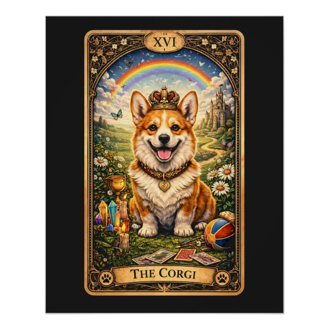 The Corgi Tarot Card Poster (Front)