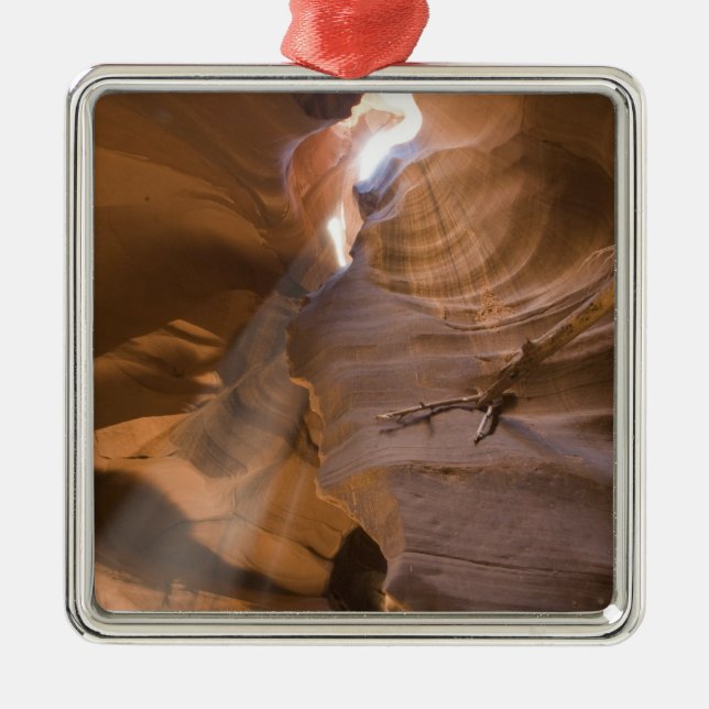 The Corkscrew in Upper Antelope Canyon, Navajo Metal Tree Decoration (Front)