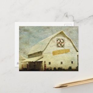 The Corn Barn Washington County Iowa Retro Crackle Postcard