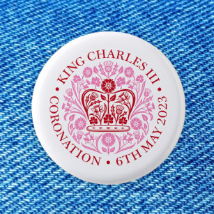 The Coronation Emblem of King Charles 2023 3 Cm Round Badge