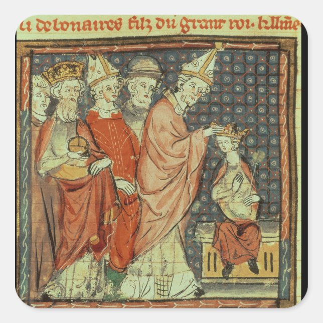 The coronation of Louis I 'the Pious' Square Sticker (Front)