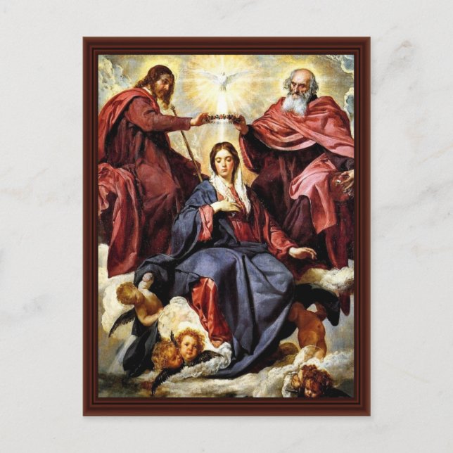 The Coronation Of Mary By Diego Velázquez Postcard (Front)