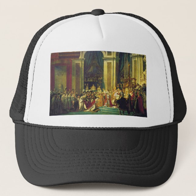 The Coronation of Napoleon by Jacques Louis David Trucker Hat (Front)